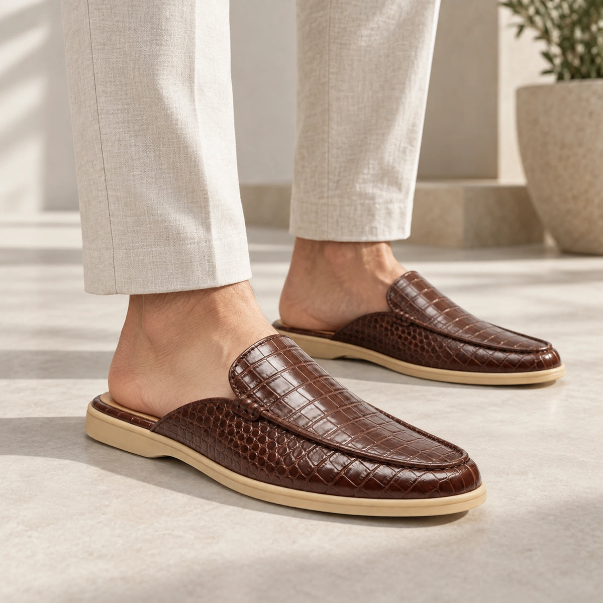 Men's Genuine Leather Mule – Timeless Style & Everyday Comfort